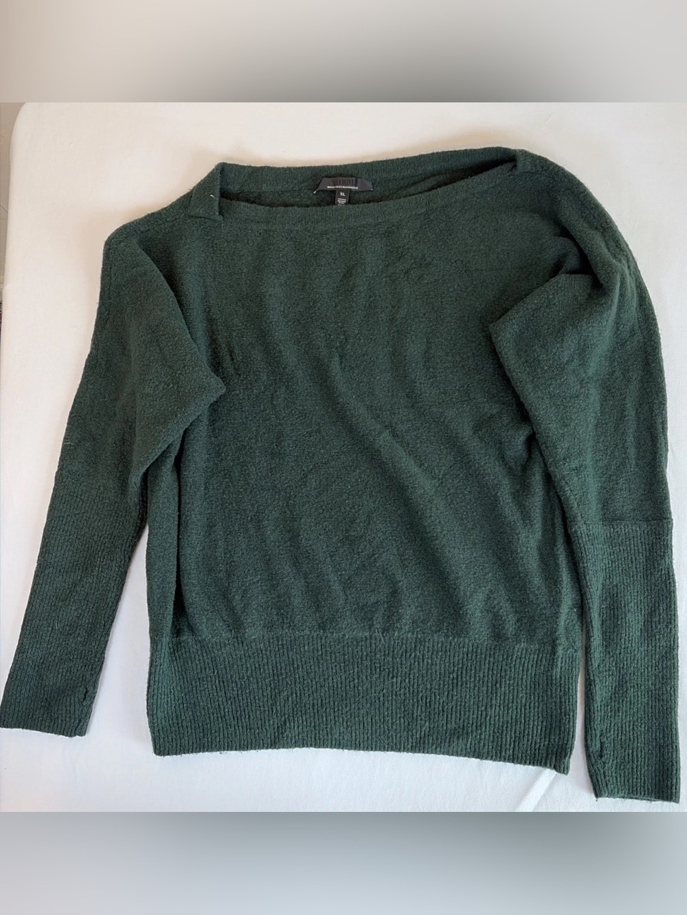 White House Black Market Forest Green Off-the-Shoulder Sweater- XS